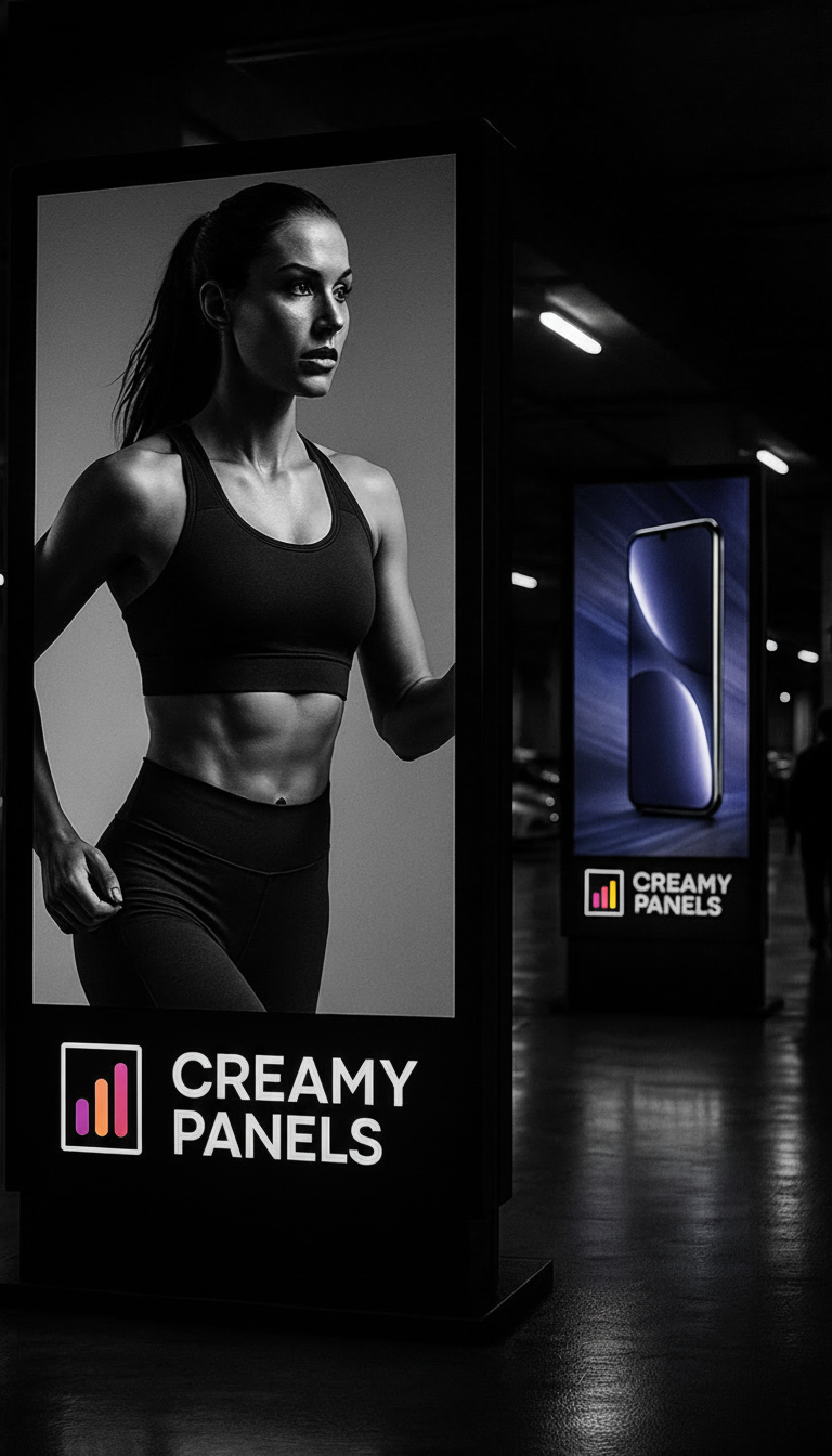 Pantalla LED Creamy Panels en centro comercial